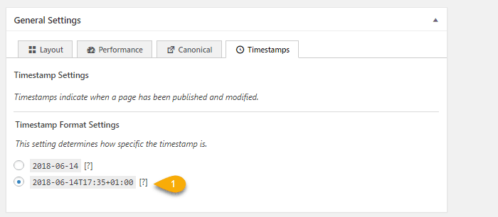 Nastavení časové značky